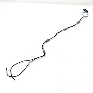 New Free People Braid-In Hair Clip Extension Leather Beads Black Gray